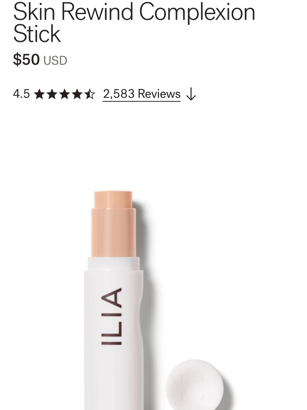 ILIA Skin Rewind Complexion Stick — Light Nude - 6N Aspen